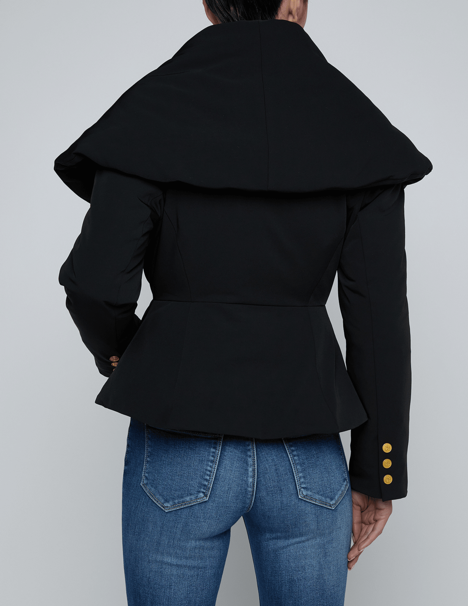 Back view of L’AGENCE Pippa Blazer highlighting structured cut and oversized collar.