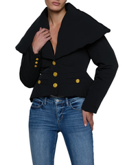 L’AGENCE Pippa Blazer highlighting structured cut and oversized collar.