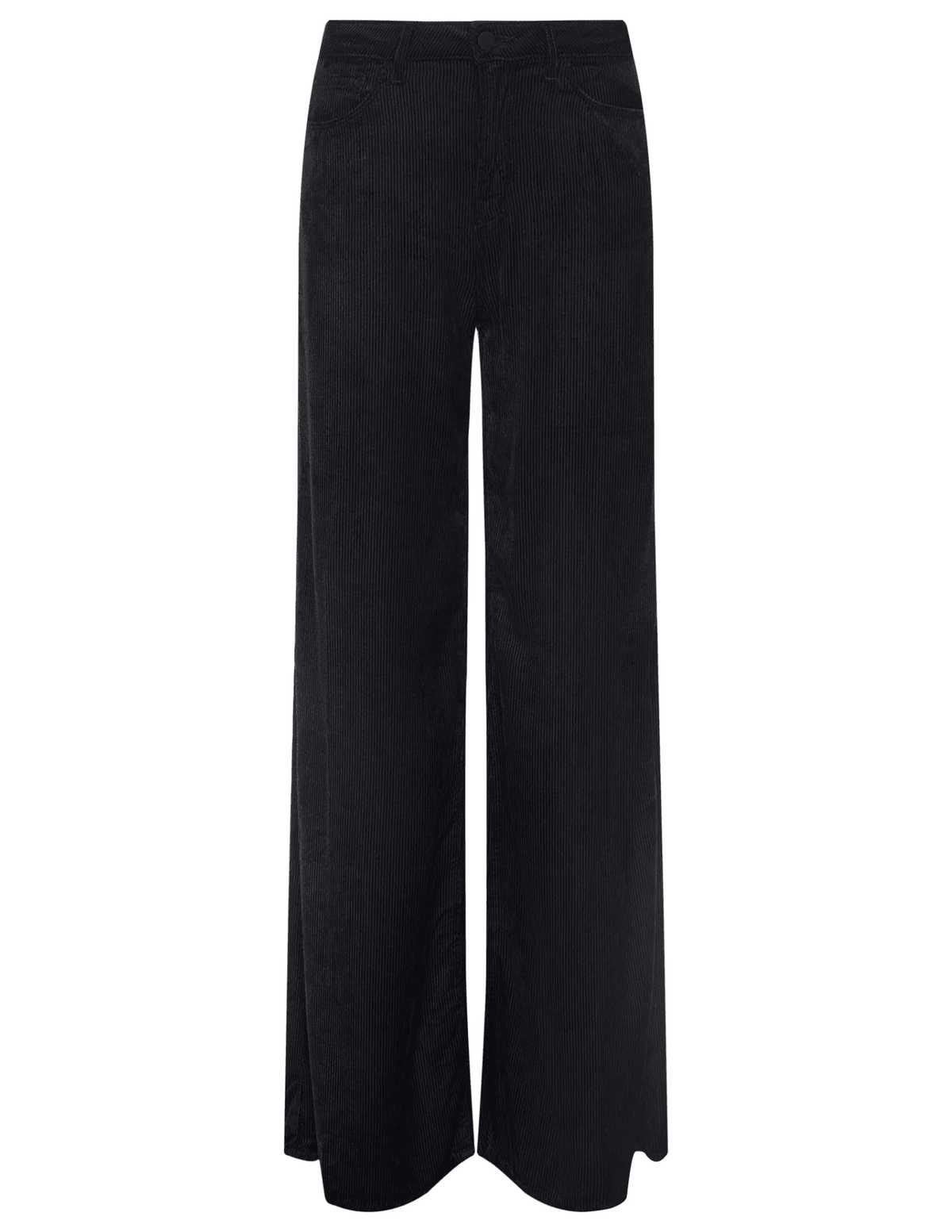 L’AGENCE Quincy High Rise Ultra Wide Leg Corduroy Jeans in Black,