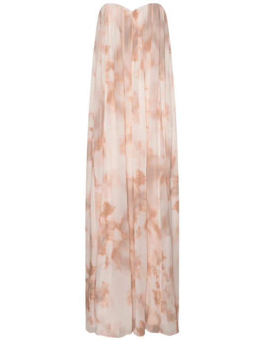 L’AGENCE Raine strapless maxi gown tie dye
