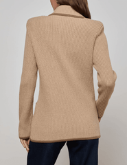 L’AGENCE Ranch Knit Blazer in Natural Brown-back 