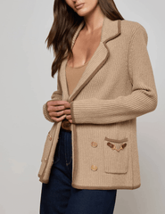 L’AGENCE Ranch Knit Blazer in Natural Brown-side