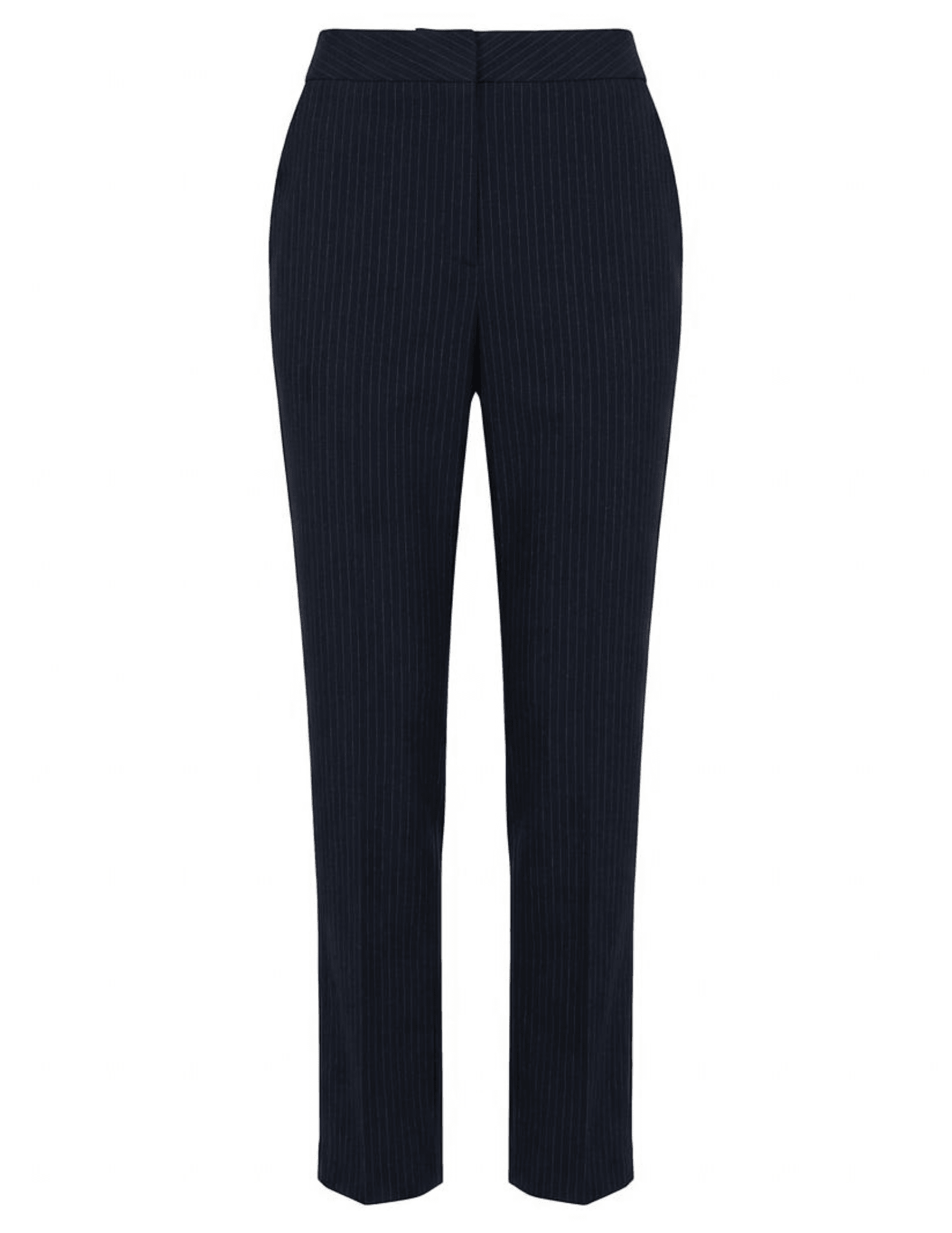 L’AGENCE Rebel trouser in midnight ivory pinstripe with high-waisted fit