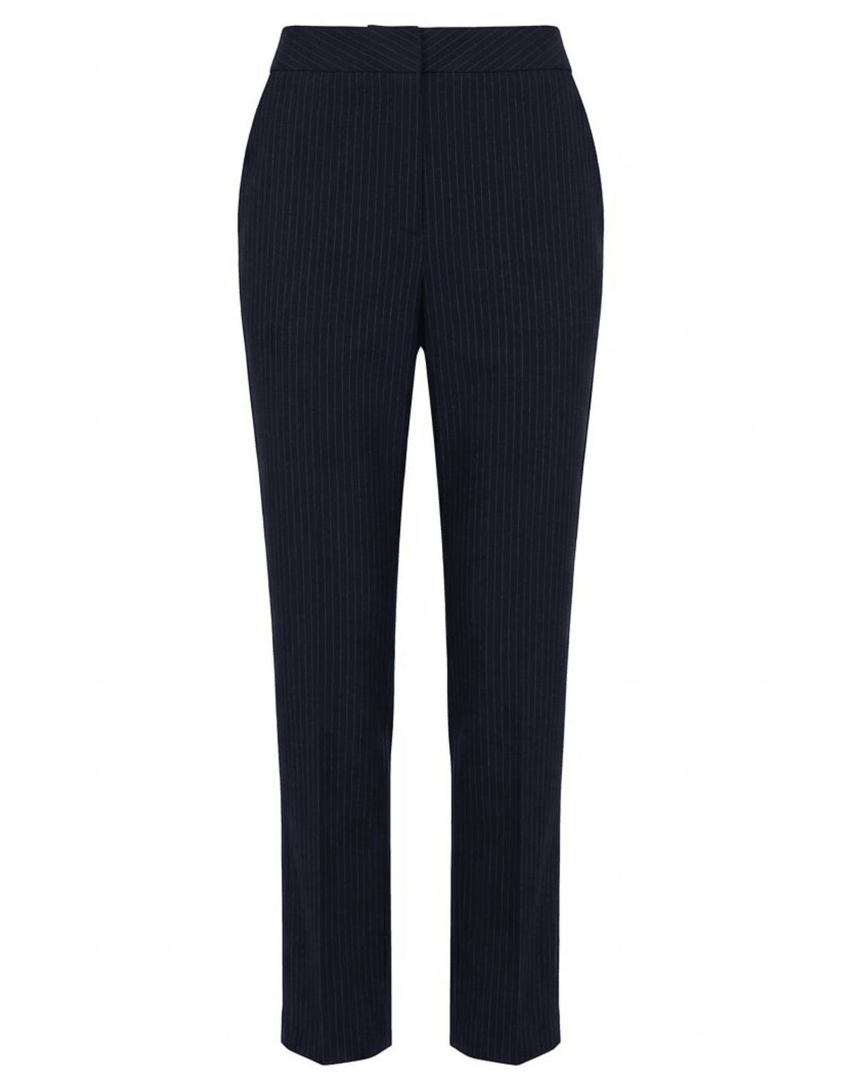 L’AGENCE Rebel trouser in midnight ivory pinstripe with high-waisted fit