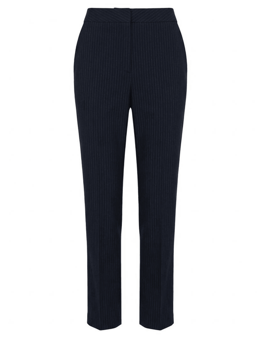 L’AGENCE Rebel trouser in midnight ivory pinstripe with high-waisted fit