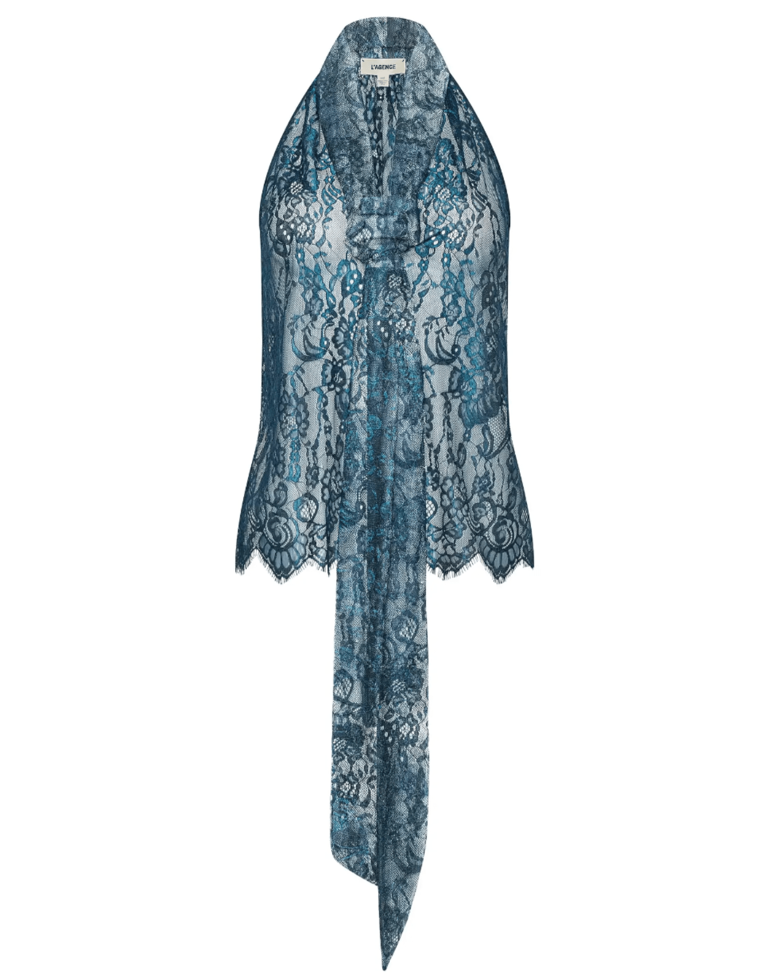L’AGENCE Reece lace blouse in deep teal