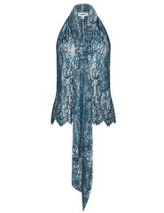 L’AGENCE Reece lace blouse in deep teal