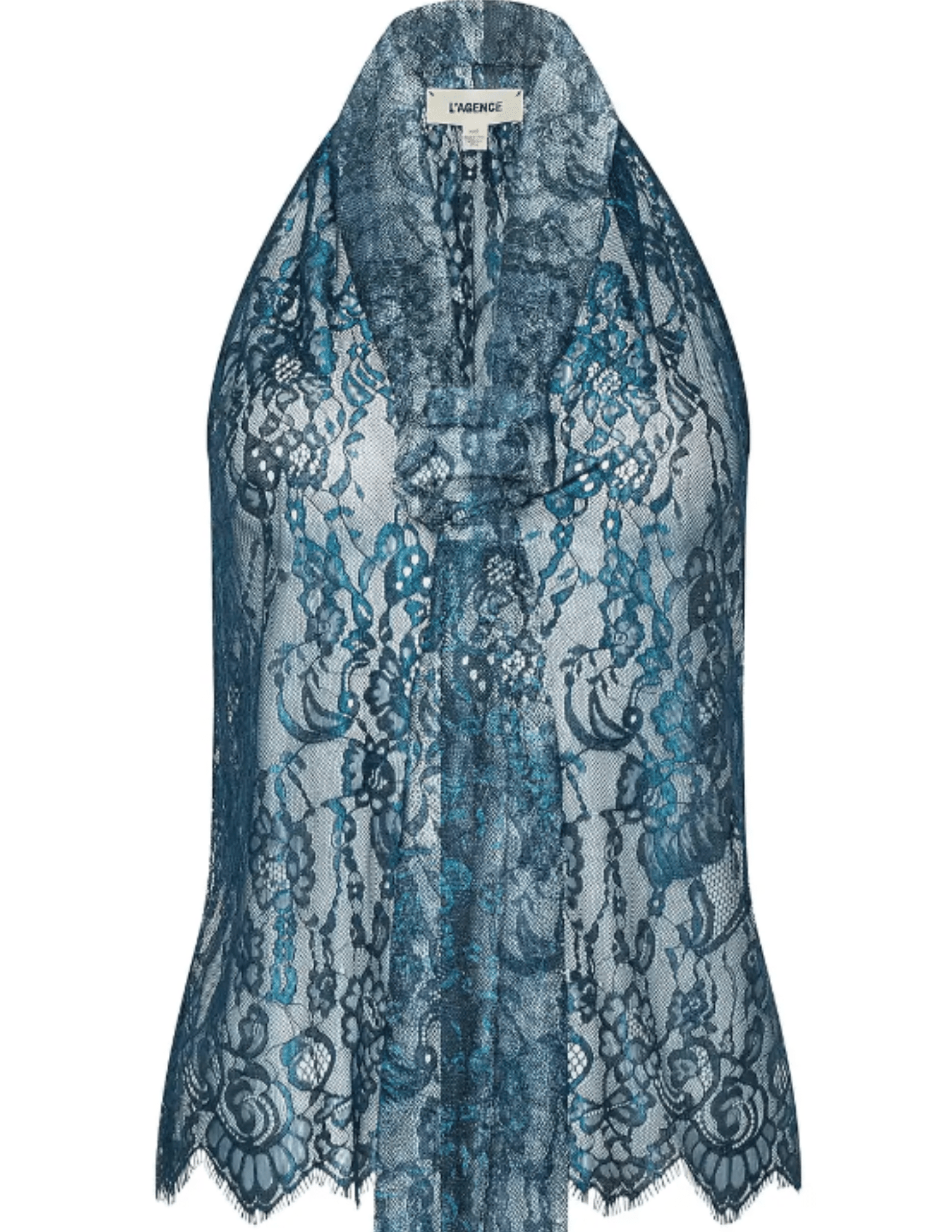  L’AGENCE Reece lace blouse in deep teal
