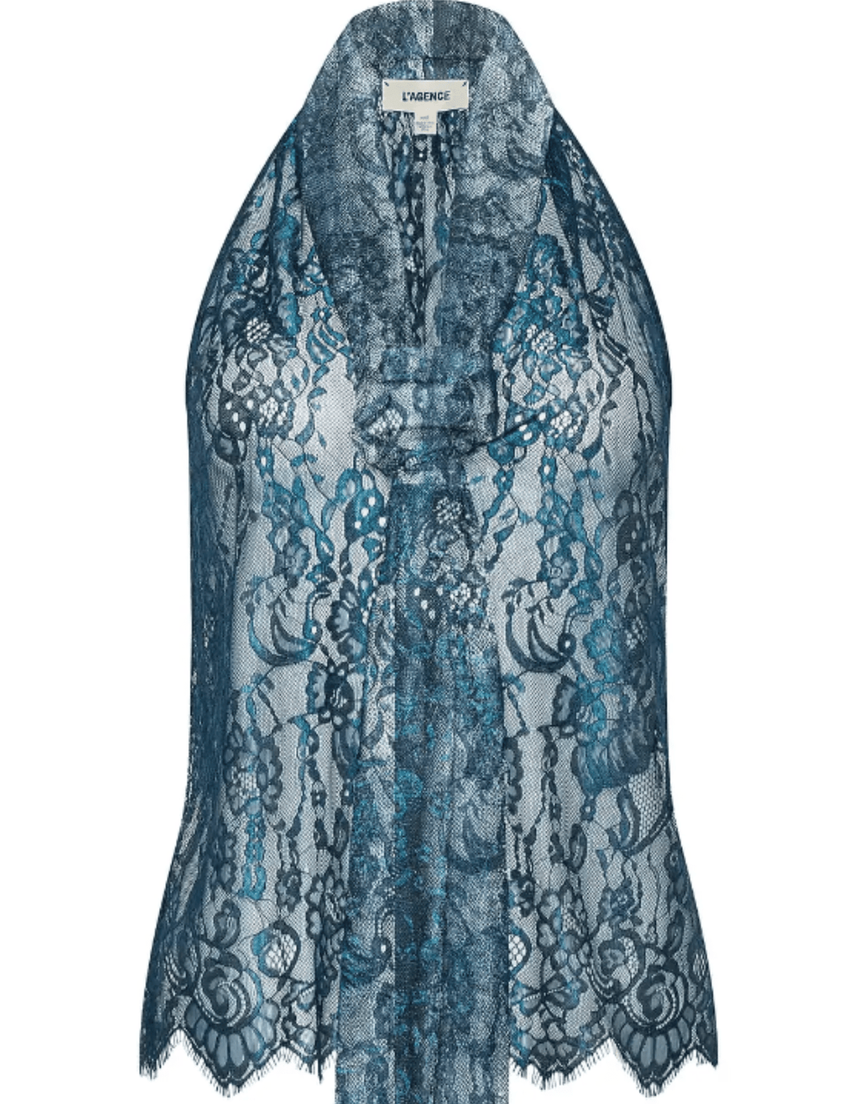  L’AGENCE Reece lace blouse in deep teal
