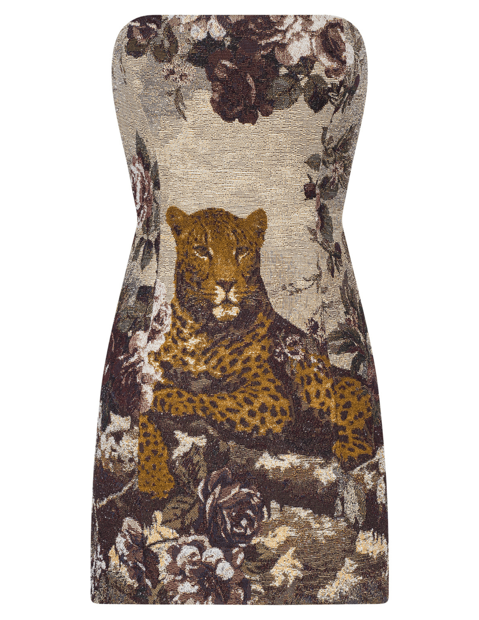 L’AGENCE Renee Strapless Tapestry Mini Dress