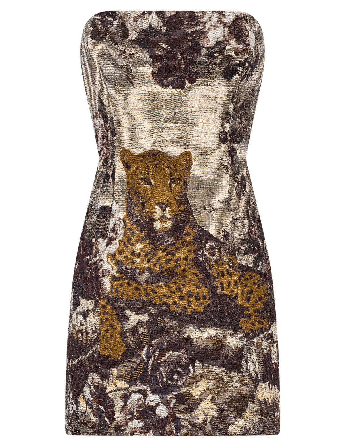 L’AGENCE Renee Strapless Tapestry Mini Dress