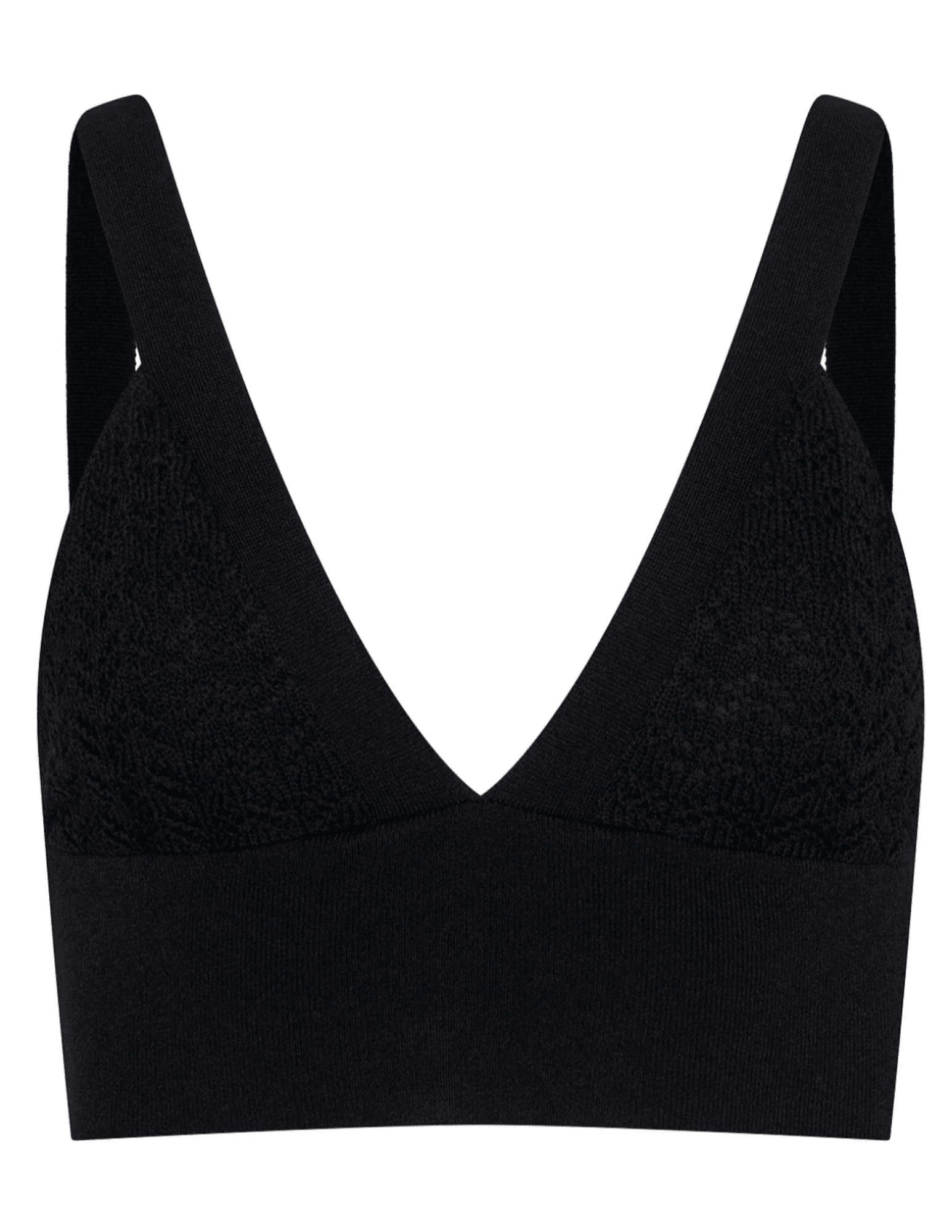 LAgence Reverie pointelle knit bralette in black