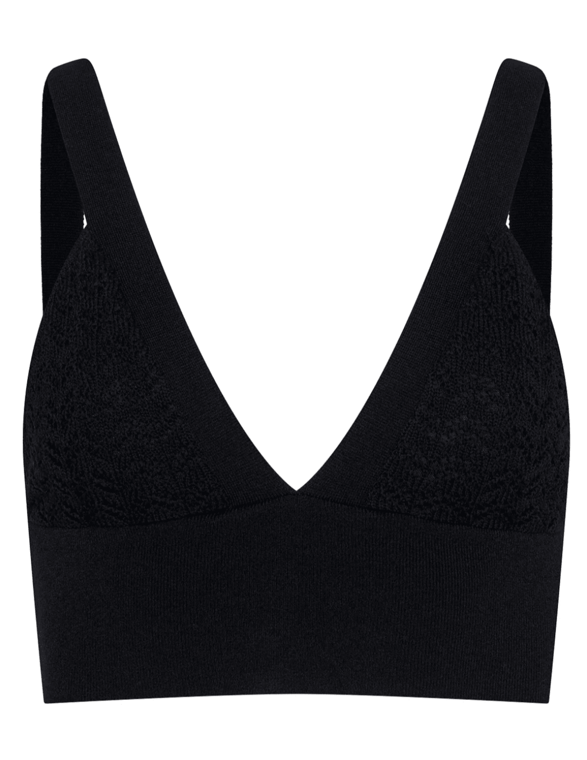 LAgence Reverie pointelle knit bralette in black