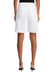 Back view of L'AGENCE River Mid Rise Bermuda Short in Blanc