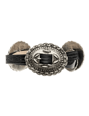 L'AGENCE Rocha Western Belt in Black Lizard Embossed. wrapped