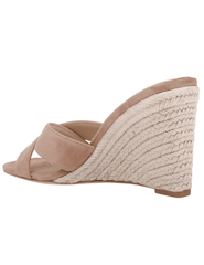 L'AGENCE Rosaline Wedge Espadrille Slide Sandal in Cappuccino Suede back