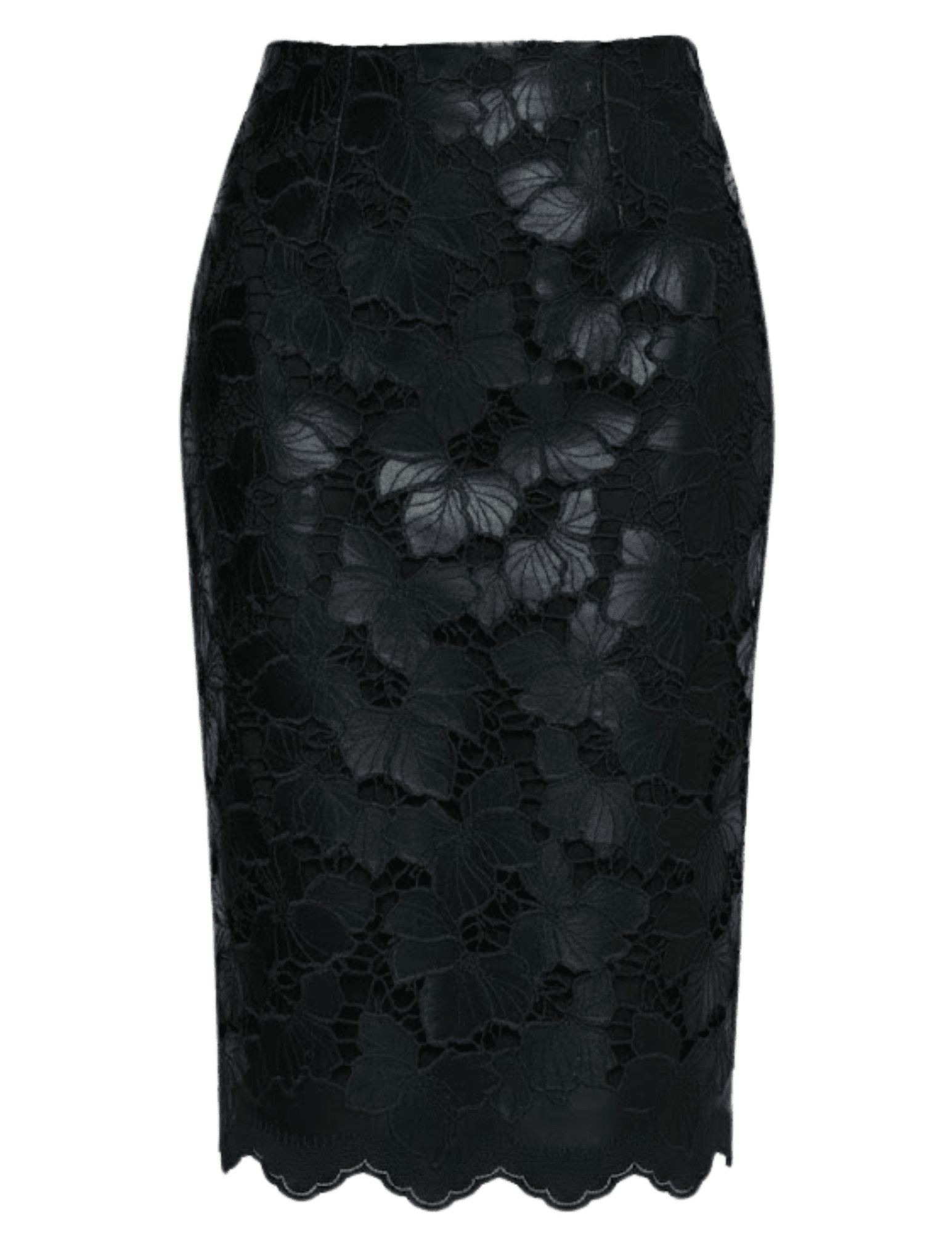 L’AGENCE Royal Vegan Leather Pencil Skirt in black