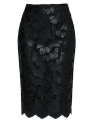 L’AGENCE Royal Vegan Leather Pencil Skirt in black