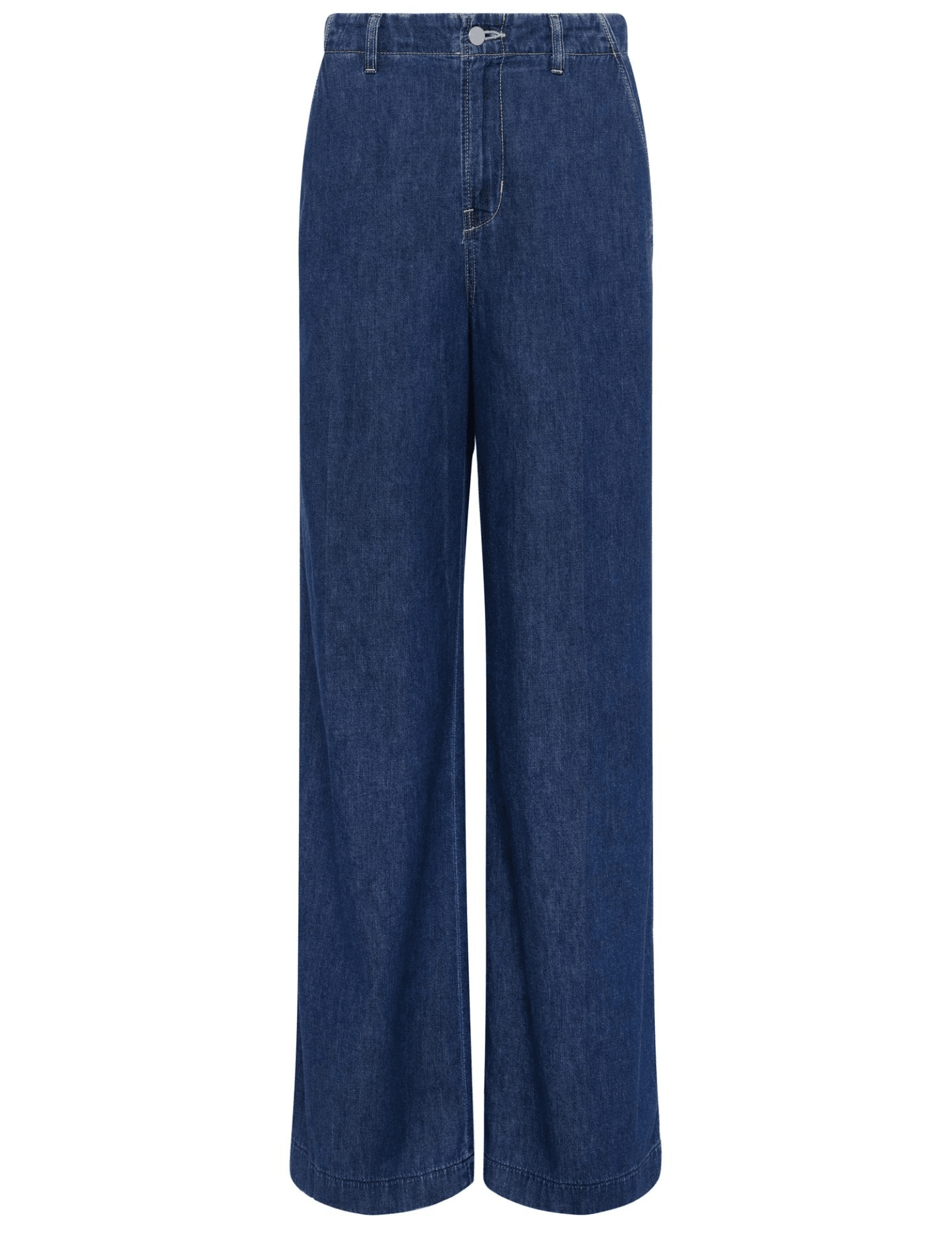 L'AGENCE Runa high rise wide leg jeans in New Haven dark wash, women’s stylish denim with a high waist and flowing wide leg silhouette front view