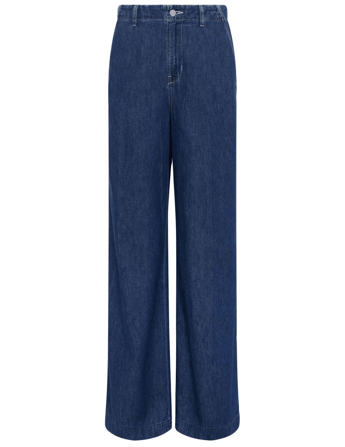 L'AGENCE Runa high rise wide leg jeans in New Haven dark wash, women’s stylish denim with a high waist and flowing wide leg silhouette front view