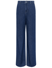 L'AGENCE Runa high rise wide leg jeans in New Haven dark wash, women’s stylish denim with a high waist and flowing wide leg silhouette front view