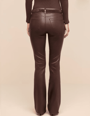 Back view of L’AGENCE Ruth High Rise Straight Coated Jeans in Dark Java