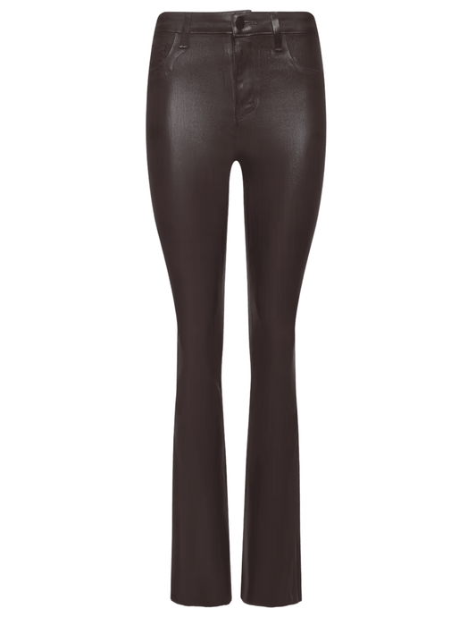 L’AGENCE Ruth High Rise Straight Coated Jeans in Dark Java