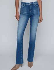 Front view of L’AGENCE Ruth straight-leg jeans in premium stretch denim