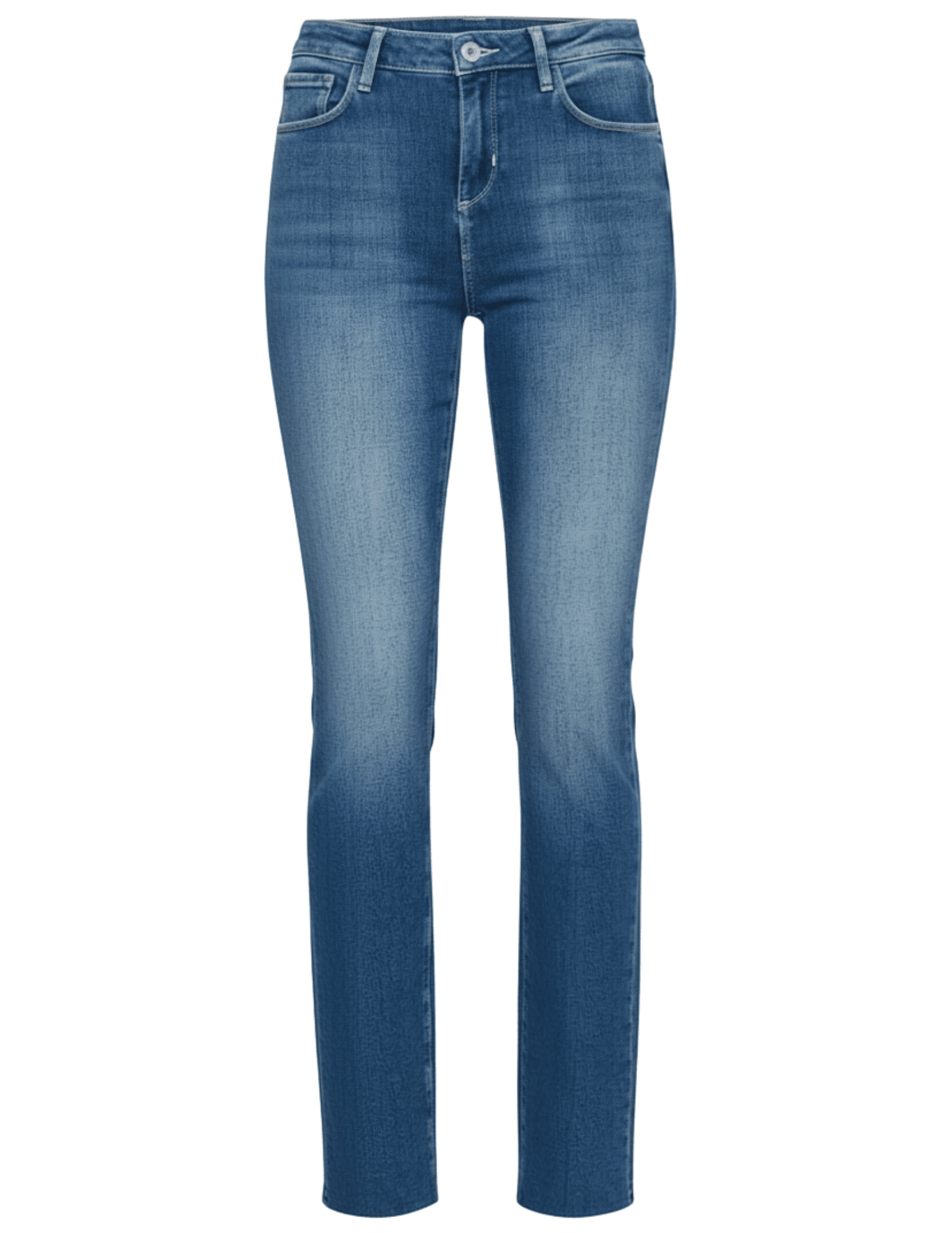L’AGENCE Ruth High Rise Straight Jean in Castro medium-blue stretch denim