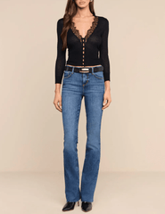Full body view of L'AGENCE Ruth High Rise Straight Jean in Newcastle