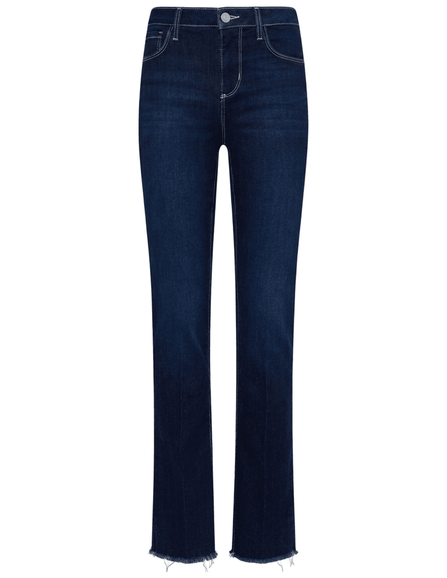 L'AGENCE Ruth High Rise Straight Jeans in Robles featuring a flattering high waist and dark indigo wash.