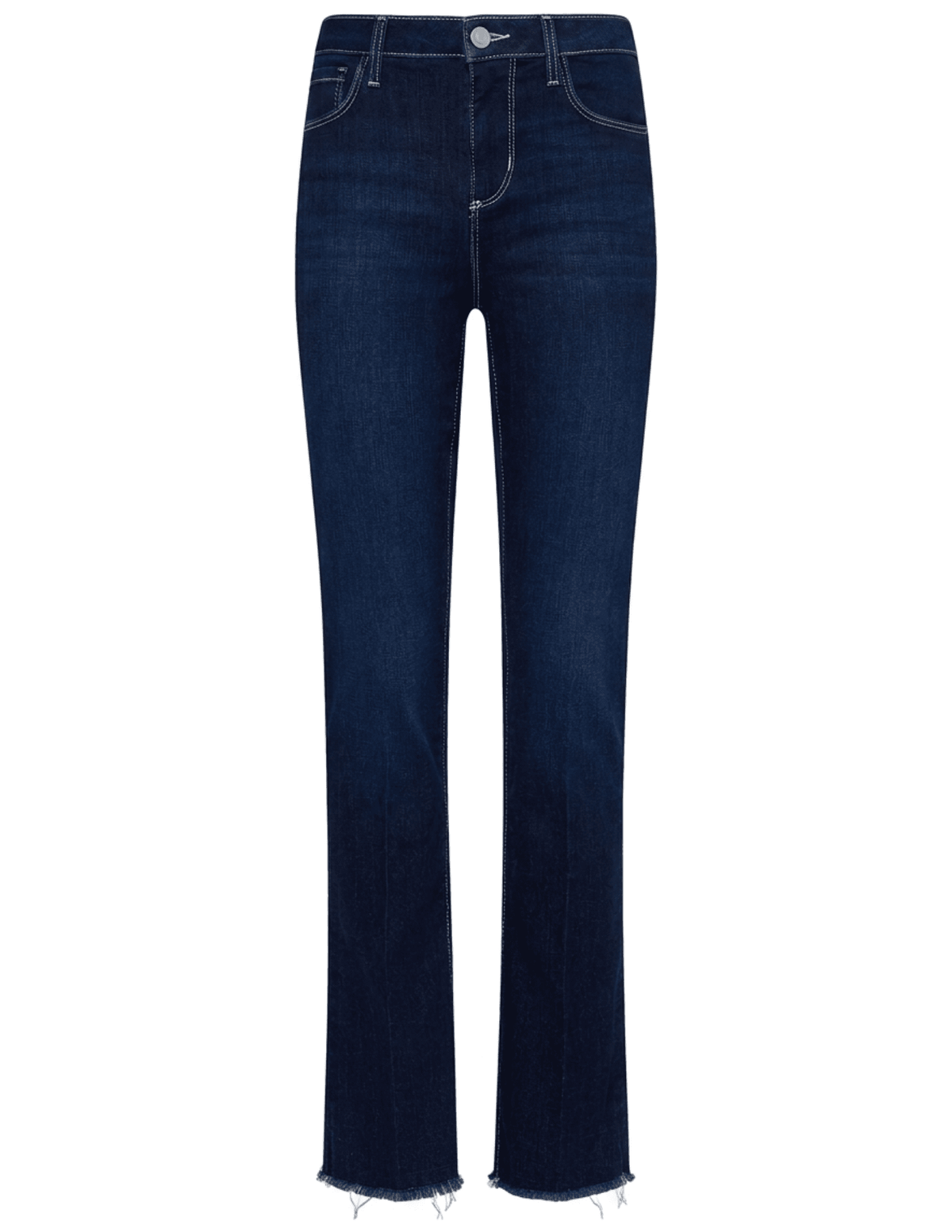 L'AGENCE Ruth High Rise Straight Jeans in Robles featuring a flattering high waist and dark indigo wash.