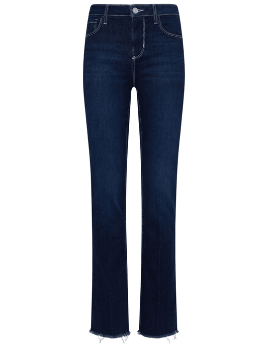 L'AGENCE Ruth High Rise Straight Jeans in Robles featuring a flattering high waist and dark indigo wash.