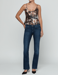 L'AGENCE Ruth High Rise Straight Jean in Vancouver, with printed cami