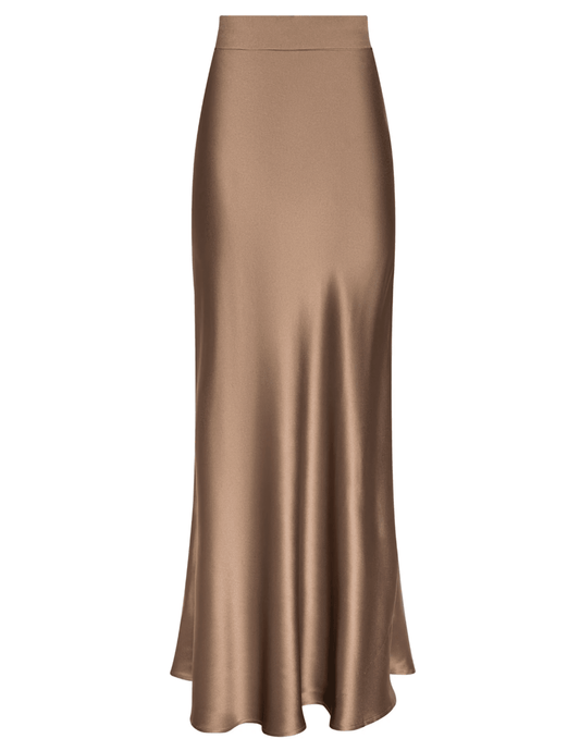 L'AGENCE Ryker silk maxi skirt in portabella