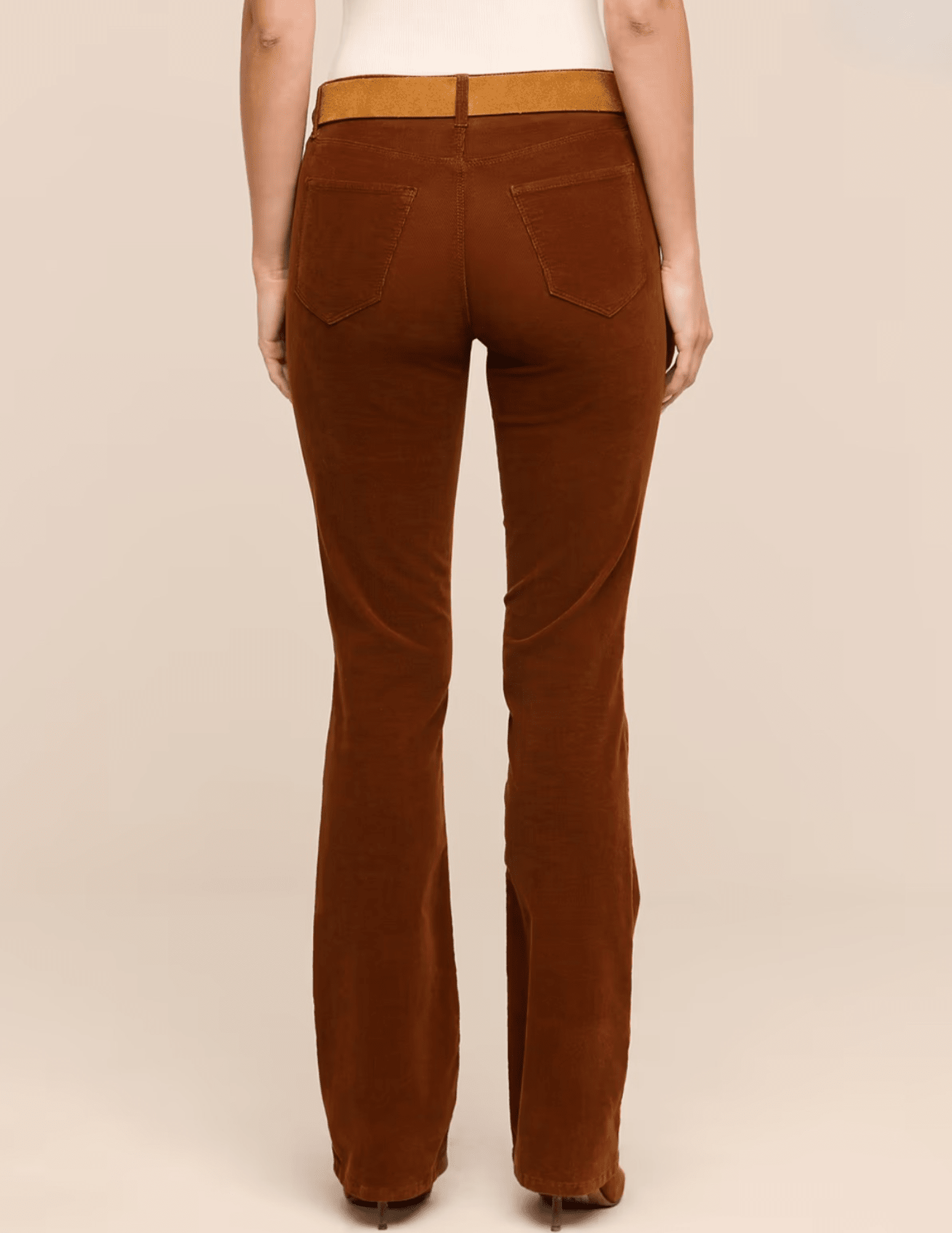 Back view of L'AGENCE Saffia High Rise Corduroy Jeans in Java