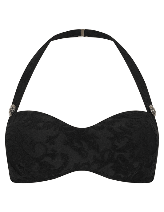 L’AGENCE Sally Terry Bandeau Bikini Top in black