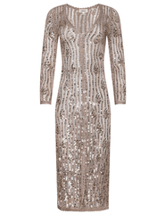 L’Agence Sanya crochet sequin cardigan dress misty rose