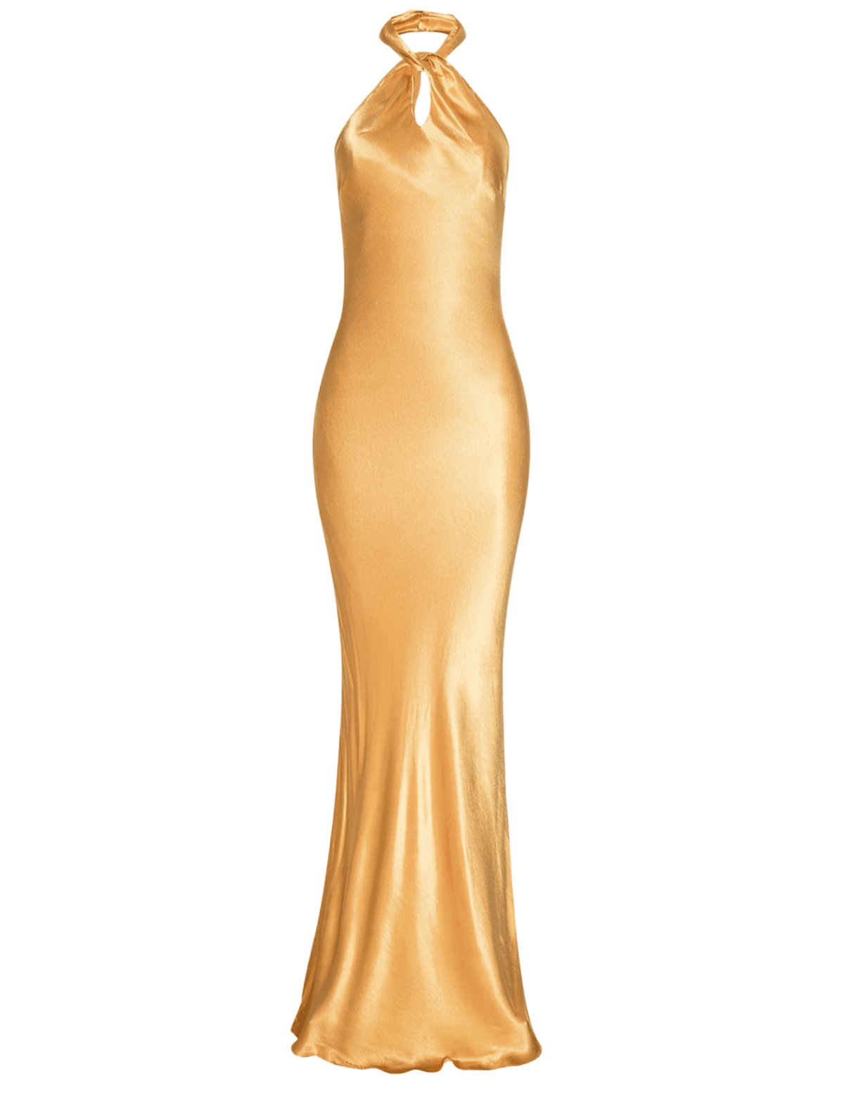L’AGENCE Saphara Halter Gown in Dark Gold