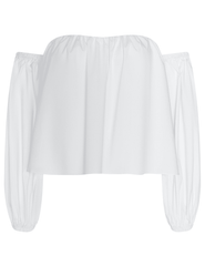 L'AGENCE Sarai off shoulder puff sleeve top in white 