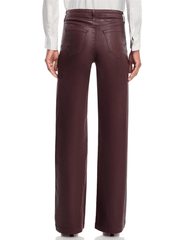 Back view of L’AGENCE Scottie coated wide leg jeans with pockets
