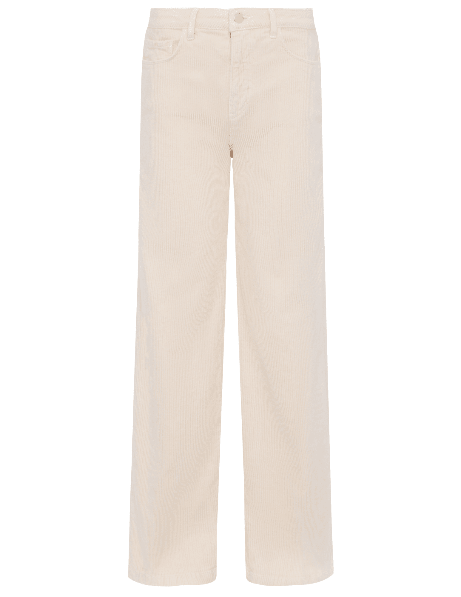 L’AGENCE Scottie High Rise Wide Leg Corduroy Jeans in French Vanilla front view
