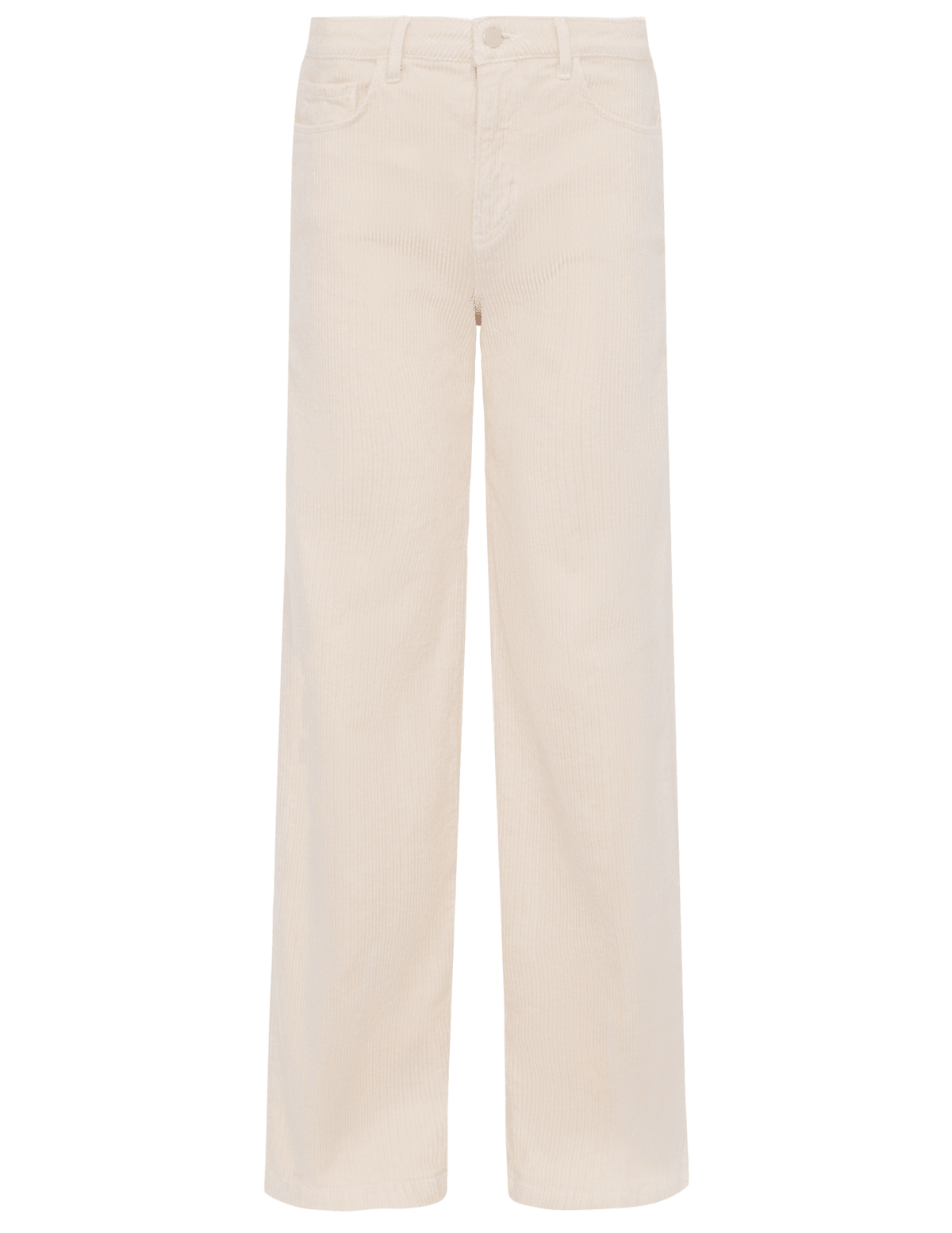 L’AGENCE Scottie High Rise Wide Leg Corduroy Jeans in French Vanilla front view