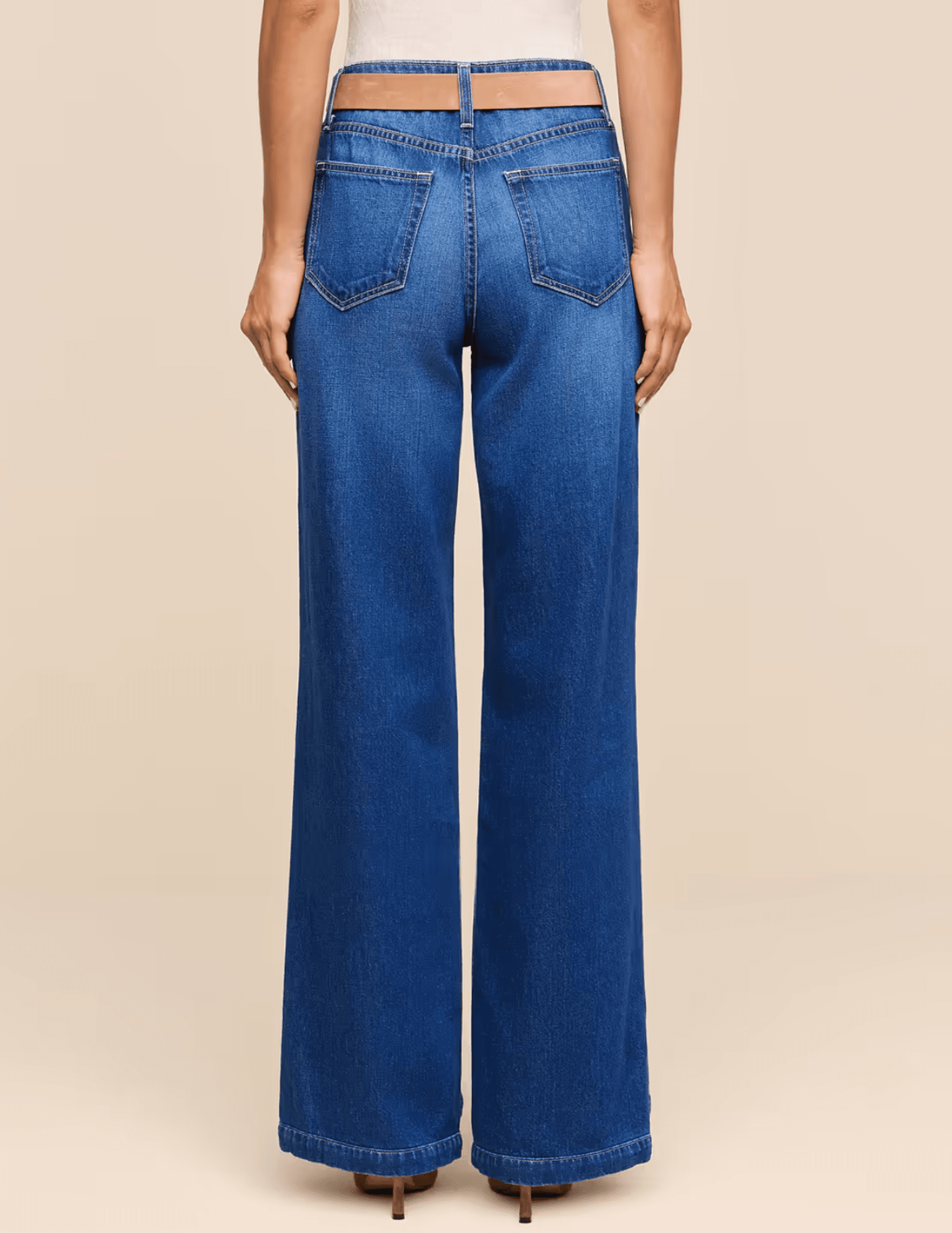 Back view of L'AGENCE Scottie High Rise Wide Leg Jeans in Idaho