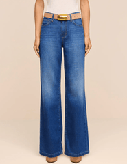 Front view of L'AGENCE Scottie High Rise Wide Leg Jeans in Idaho