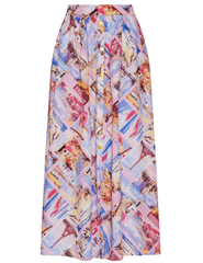 L'Agence Seina midi skirt in pink postcard print