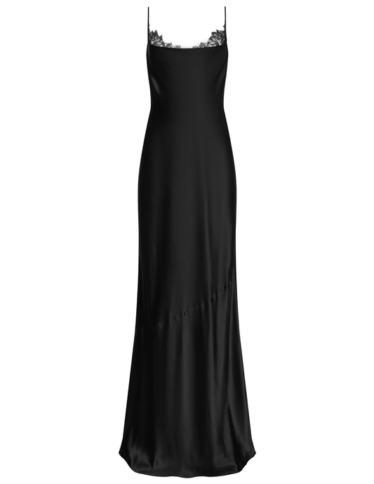 L'AGENCE Selene Lace Cowl Gown in Black