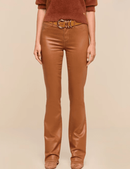 Front view of L’AGENCE Selma High Rise Baby Bootcut Jeans in Java Coated