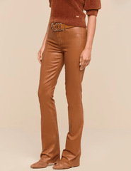 Side view of L’AGENCE Selma High Rise Baby Bootcut Jeans in Java Coated