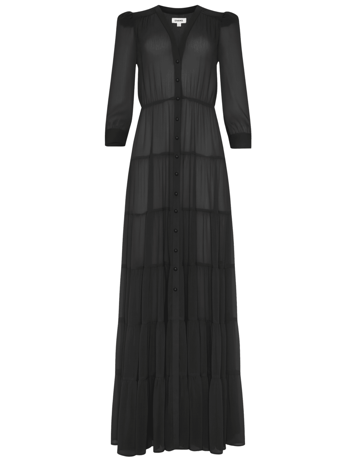 L’AGENCE Seraphina Tiered Maxi Dress in black
